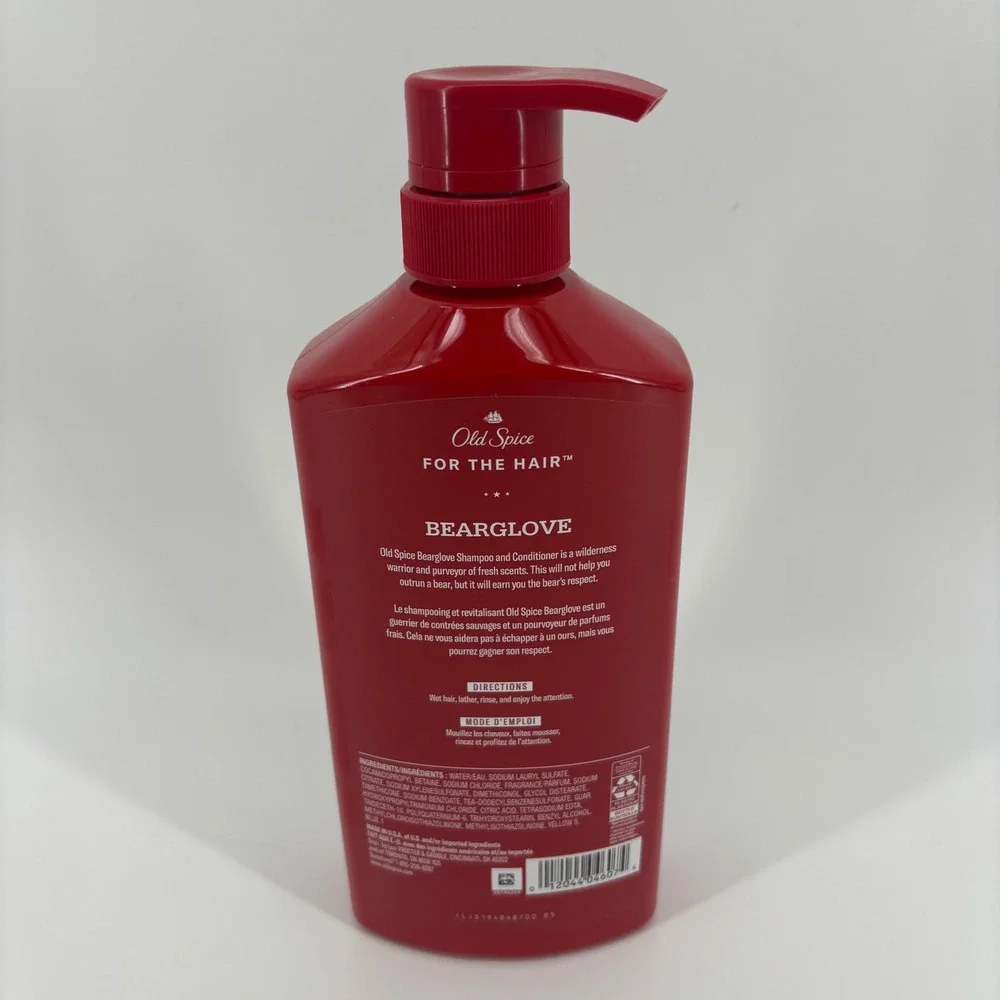 Old Spice Shampoo Conditioner Men 21.9oz Red New Bearglove‎ 2-in-1 Pump Bottle
